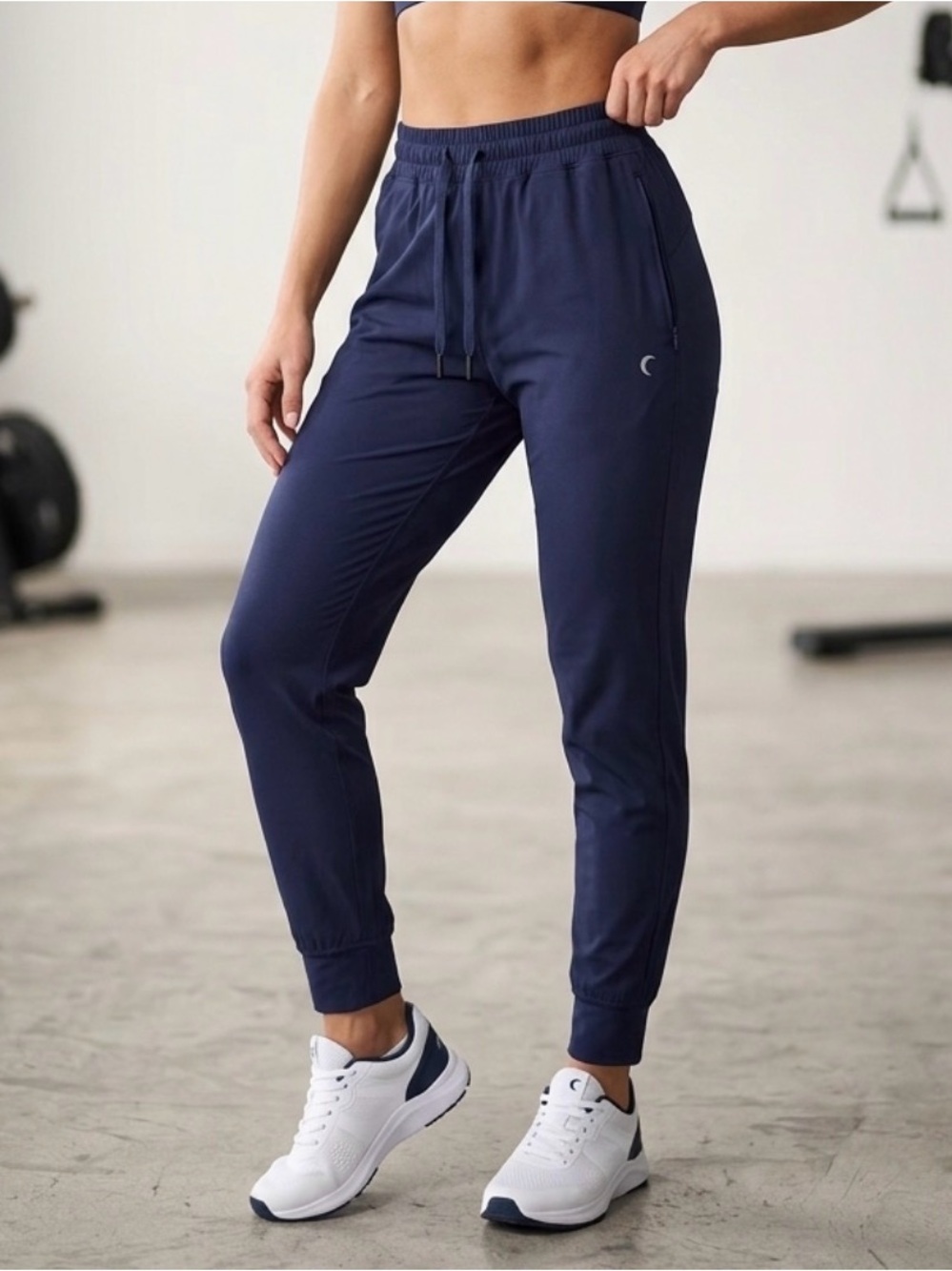 Women's Navy Slim Performance Joggers with Drawcord